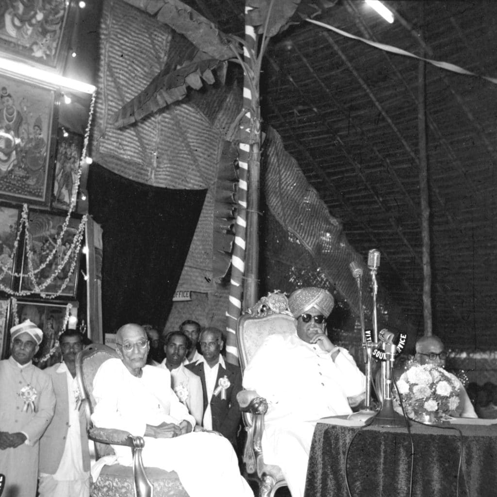 Mysore Maharaja and Rajaji at Ramanavami Inauguration. Photo: Sree Ramaseva Mandali Ramanavami Celebrations Trust