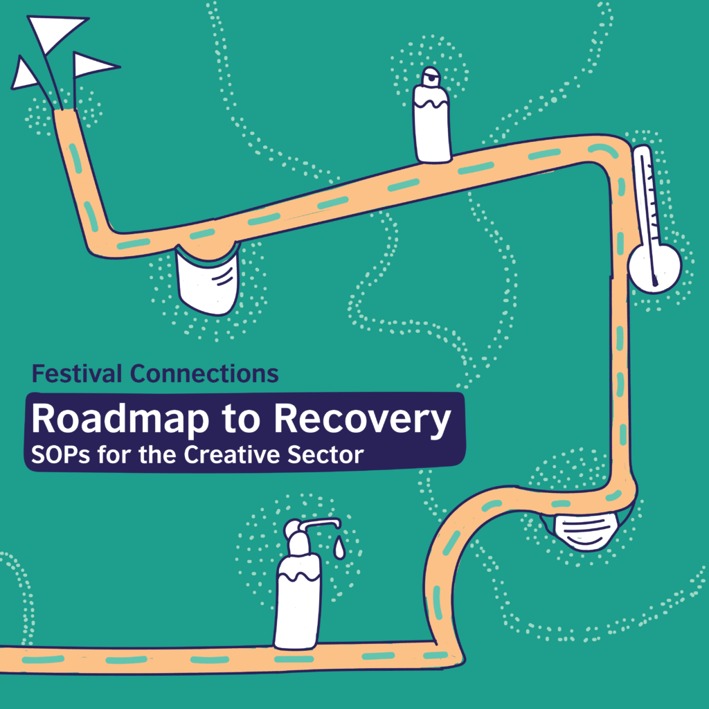 This series of 5 panels summaries key points from the session 'Roadmap to Recovery: SOPs for the Creative Sector'