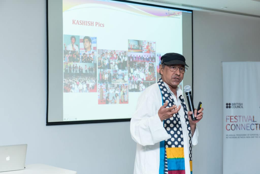 The presentations were followed by a quick 5 min presentation by Sridhar Rangayan from KASHISH Mumbai International Queer Film Festival. Photo: Arts and Culture Resources India