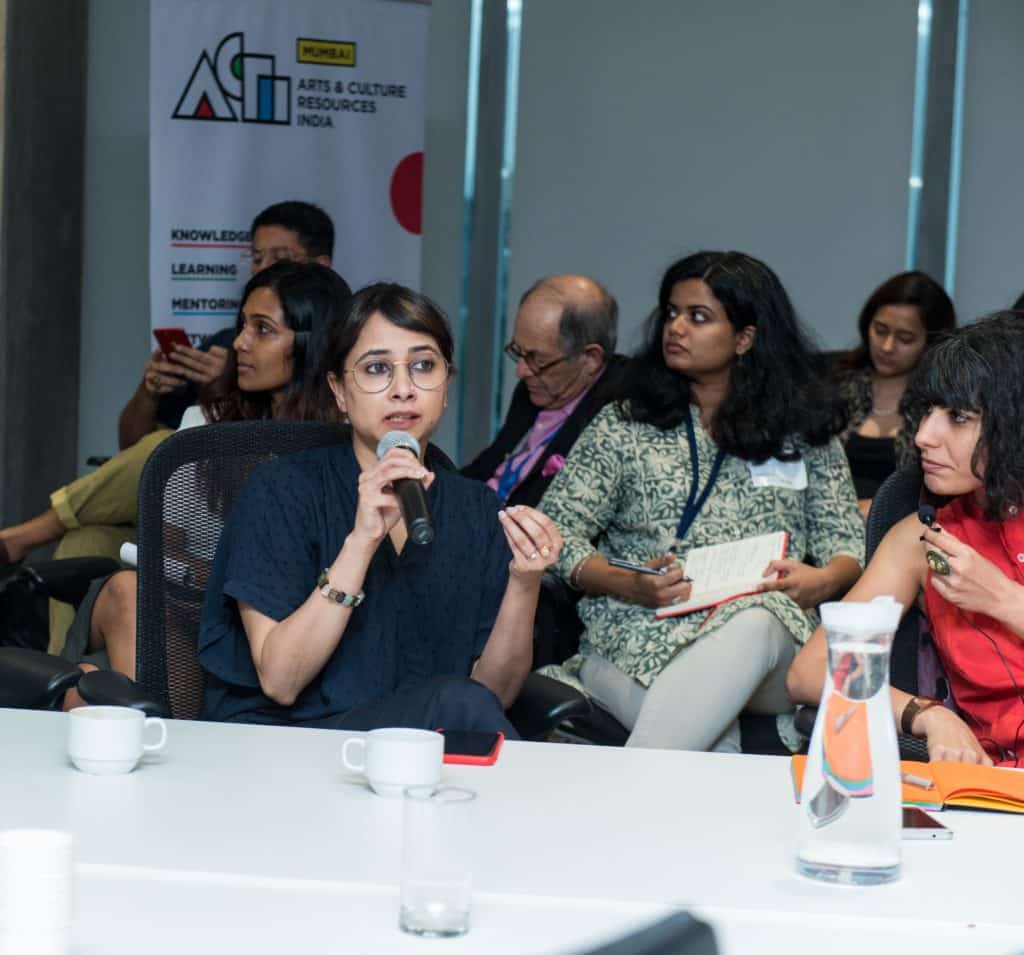 Tulika Yadav responding to an audience question. Photo: Arts and Culture Resources India