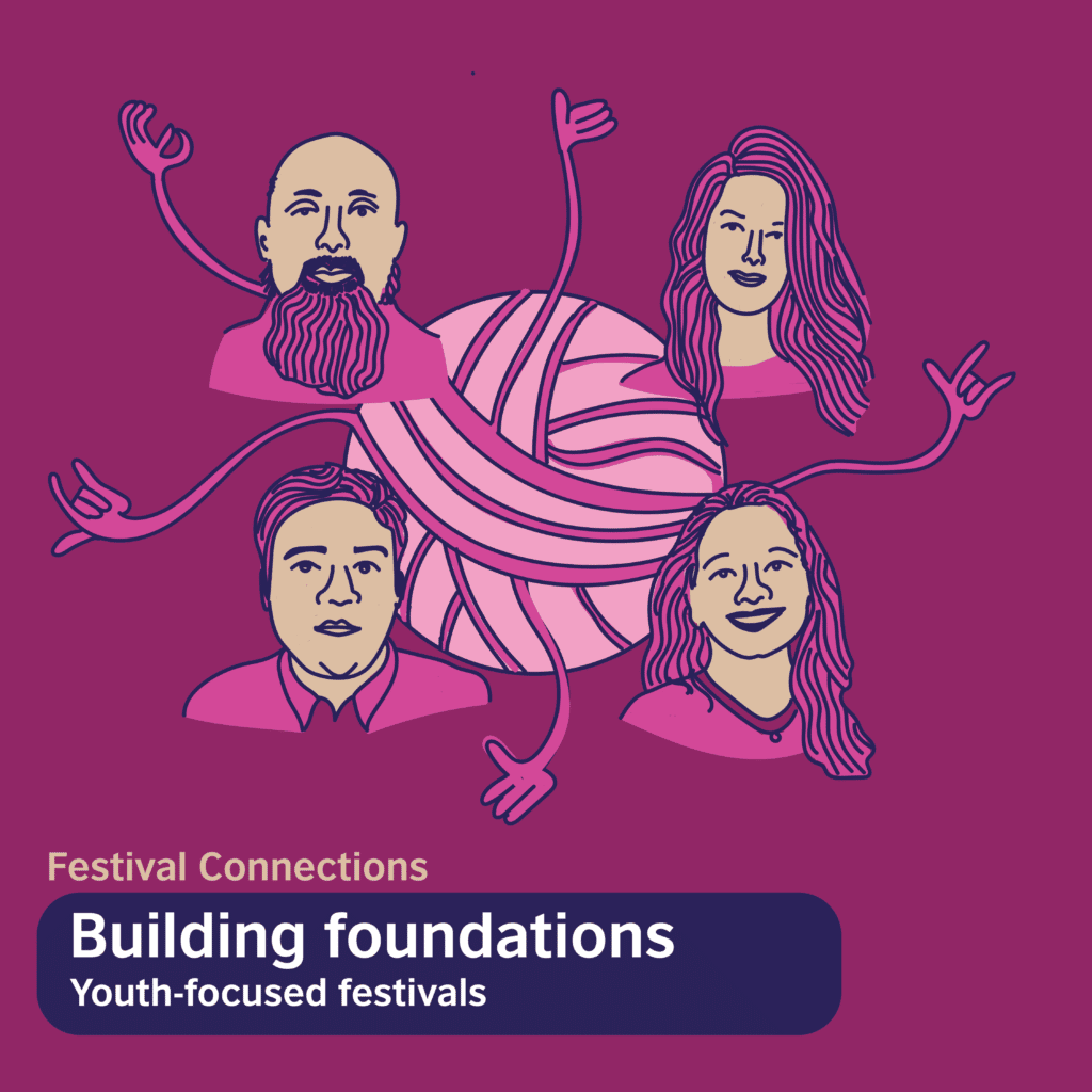 This series of five panels summarises the session 'Building Foundations: Youth-focused Festivals'.