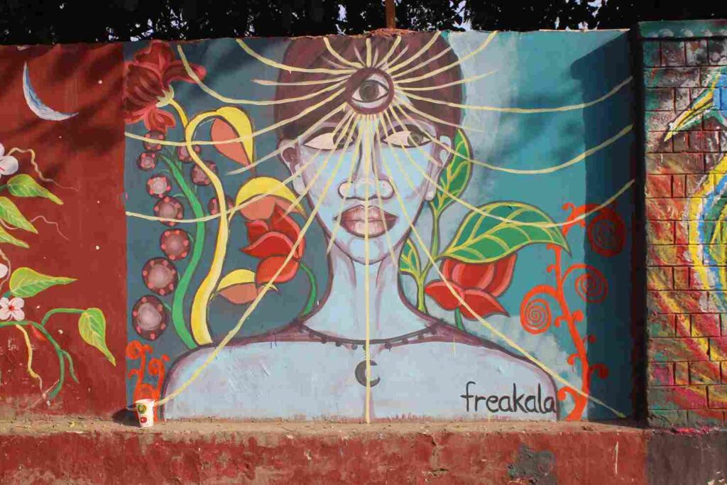 Artwork by Shivanika Raghav at Ladies First Street Art Gurugram 2021. Photo: Wicked Broz