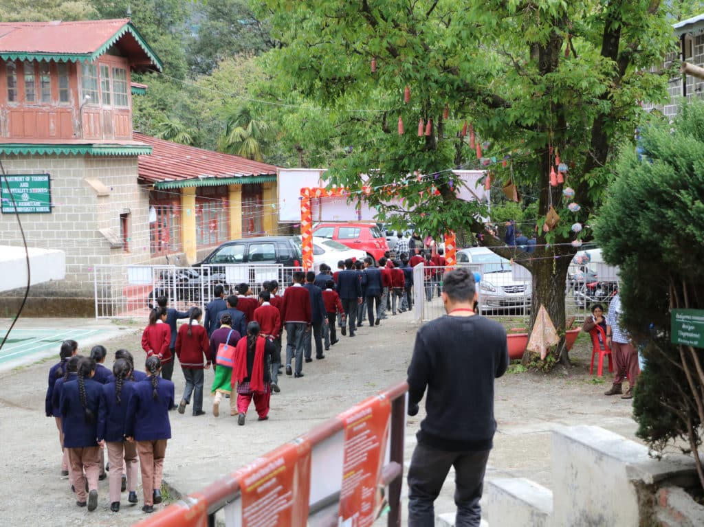 School students at Kautik International Film Festival. 2018. Himalayan Society for Art, Culture, Education, Environment and Film Development