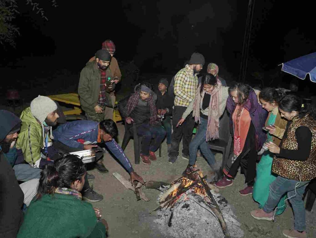 Music around the campfire at Kautik International Film Festival 2020. Photo: Yogi