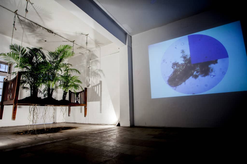 Works displayed by Eva Bubla and Lilli Tolp within the theme of environmental activism under ARTEL 2016 International Artists’ Residency at TIFA. Photo: TIFA Working Studios
