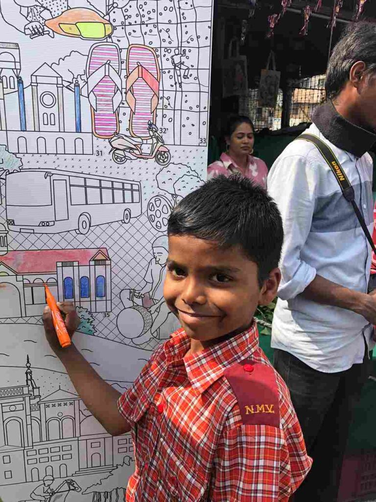 Pune Coloring Map: A coloring map tour through the city’s most important icons under Prakalp Pune Festival at Art Mandai. Photo: TIFA Working Studios