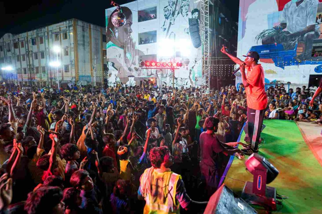 Kannagi Kodattam, Kannagi Art District. St+Art Chennai 2020. Photo: Pranav Gohil