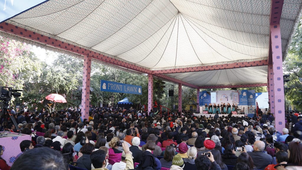 The audience at the front lawns stage of the Jaipur Literature Festival. Photo: Jaipur Literature Festival Archives