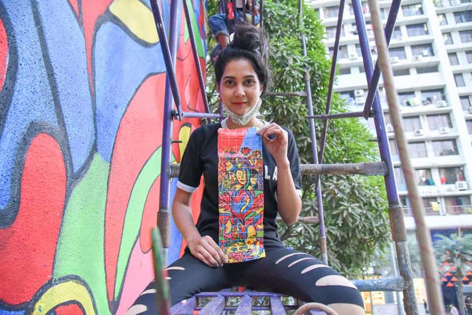Paragi Manjrekar as volunteer at Ladies First Street Art Mumbai 2021. Photo: Pixelganache