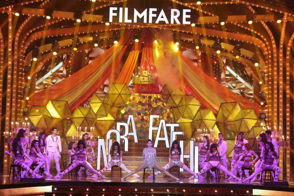 Nora Fatehi performing at the prestigious Filmfare Awards 2021. Photo: Hyperlink Brand Solutions