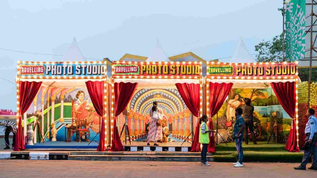 Traveling Photo Studio by Hanif Kureshi and Jyotindra Jain. Serendipity Arts Foundation at India Art Fair 2020