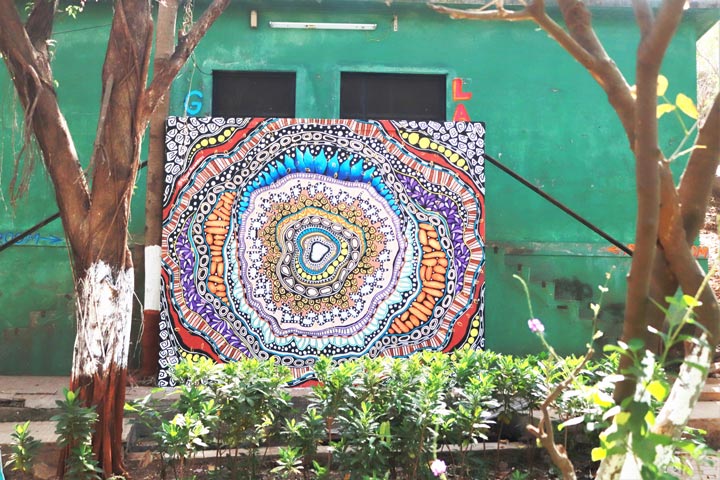 Art by Kesar Khinvasara at Ladies First Street Art Festvial, Bharat Van, Marol Art Village. Photo: Wicked Broz
