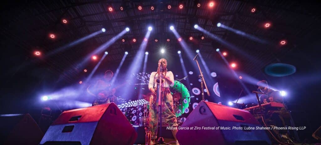 Nubya Garcia at Ziro Festival of Music. Photo: Lubna Shaheen / Phoenix Rising LLP