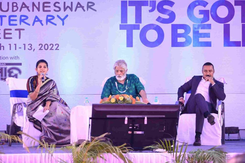 A session with Rahul Bose, Jayant Kripalani and Tanaya Pattnaik at the Tata Steel Bhubaneswar Literary Meet. Photo: Gameplan Sports