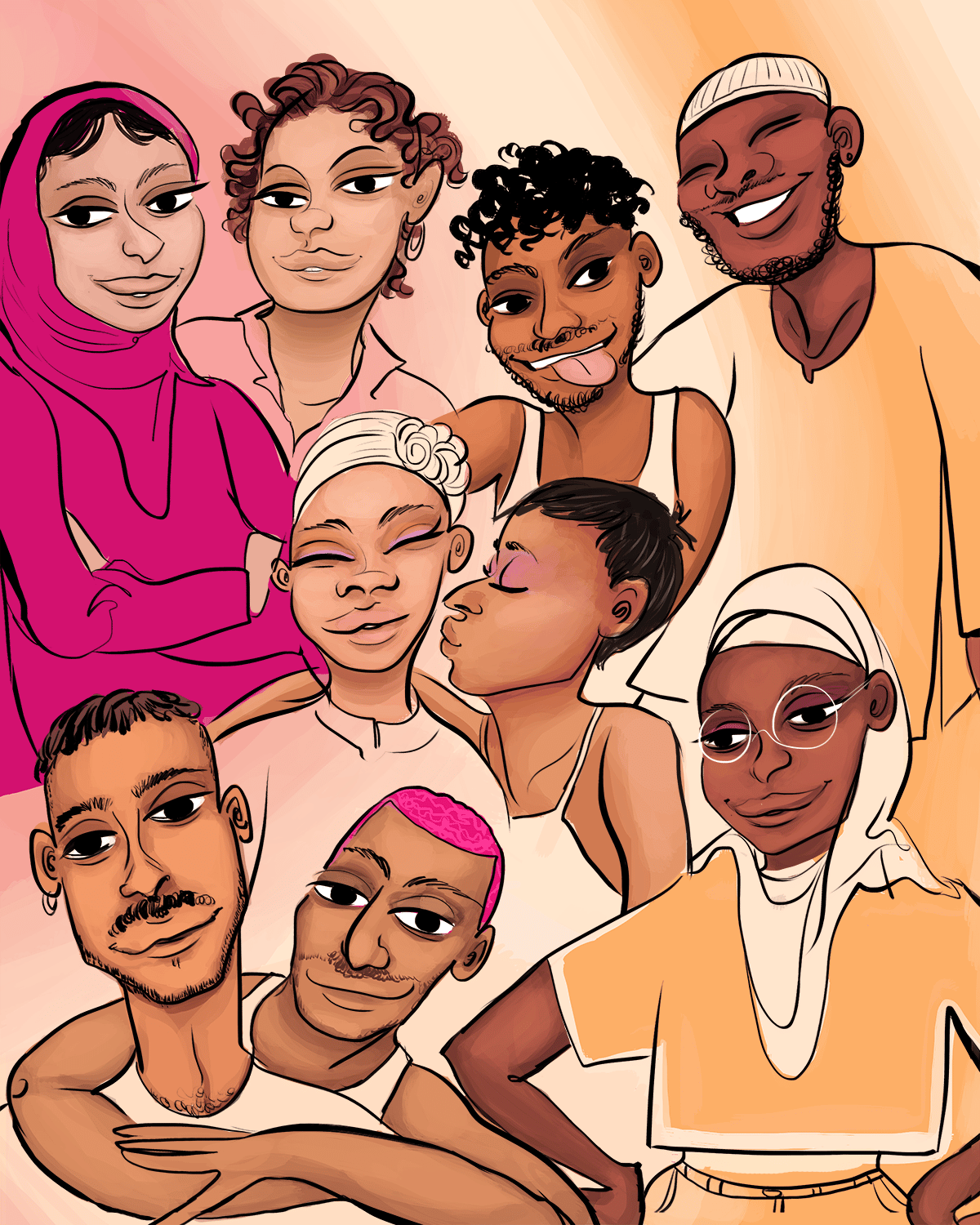An illustration by The Queer Muslim Project. Artwork: Brohammed