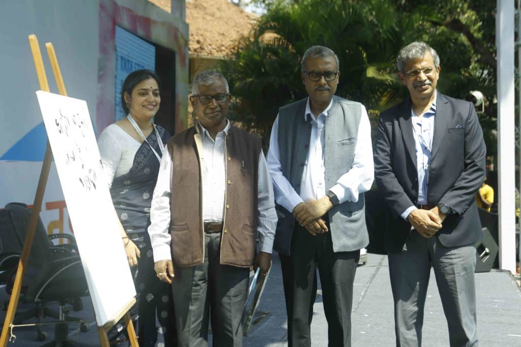 Inauguration by Mahadev Toppo, Ashutosh Chaturvedi, Sarvesh Kumar and festival director Malavika Banerjee at the Tata Steel Jharkhand Literary Meet. Photo: Gameplan Sports