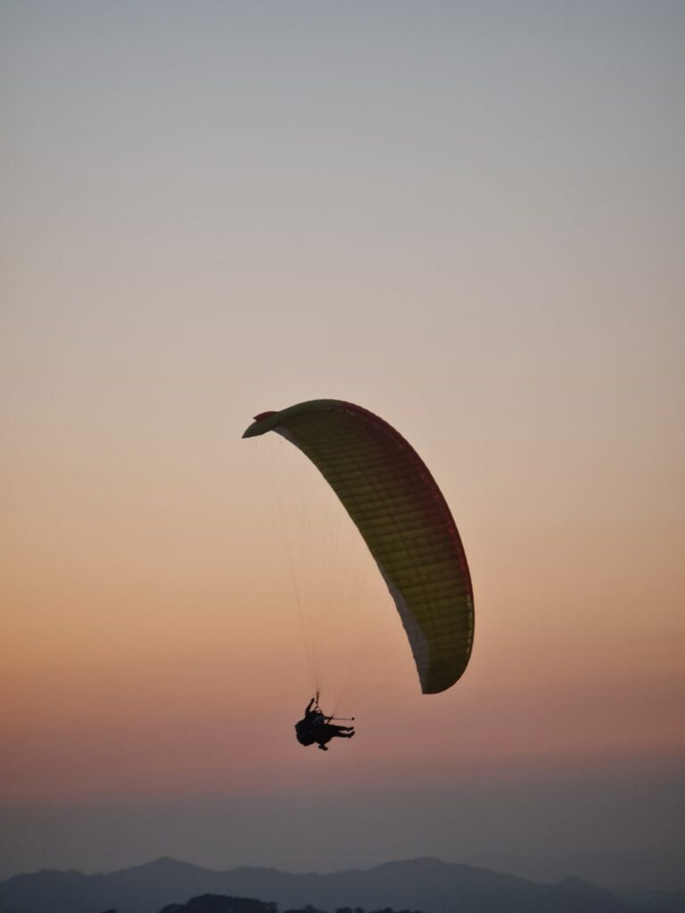 Paragliding at Bir Music Festival, Himachal Pradesh, India.
