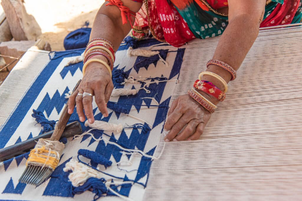 Making of a durrie. Photo: Department of Tourism, Government of Rajasthan