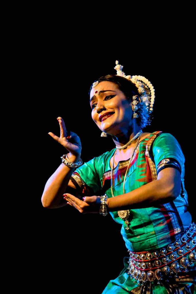 Odissi dancer Sarita Mishra performing at the Raindrop Festival of Indian Classical Dance. Photo: Suresh Muraleedharan for SamVed Society for Performing Arts