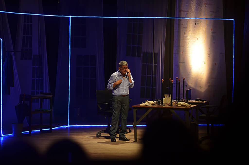 Amol Palekar performs Anaan Nirmitee’s 'Kusur (The Mistake)' at the Guwahati Theatre Festival in 2019. Photo: G Plus