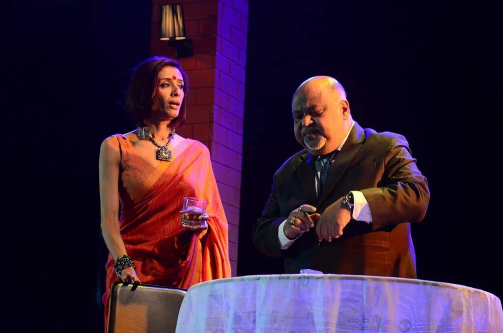 Saurabh Shukla and Achint Kaur in Ashvin Gidwani Productions’ '2 to Tango, 3 to Jive' at the Guwahati Theatre Festival 2016. Photo: G Plus