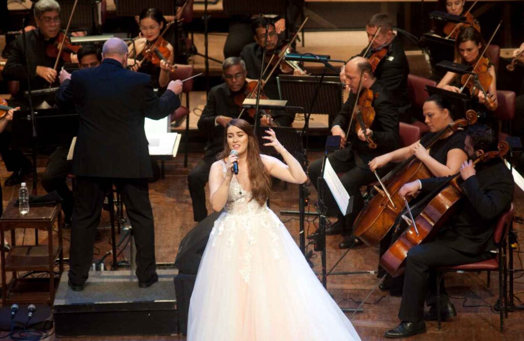 Vocalist Lucie-John OwenJones performs a concert helmed by conductor Daniel Bowling for the Symphony Orchestra of India Spring 2020 Season, at the National Centre for the Performing Arts' Jamshed Bhabha Theatre. Photo: Narendra Dangiya / NCPA