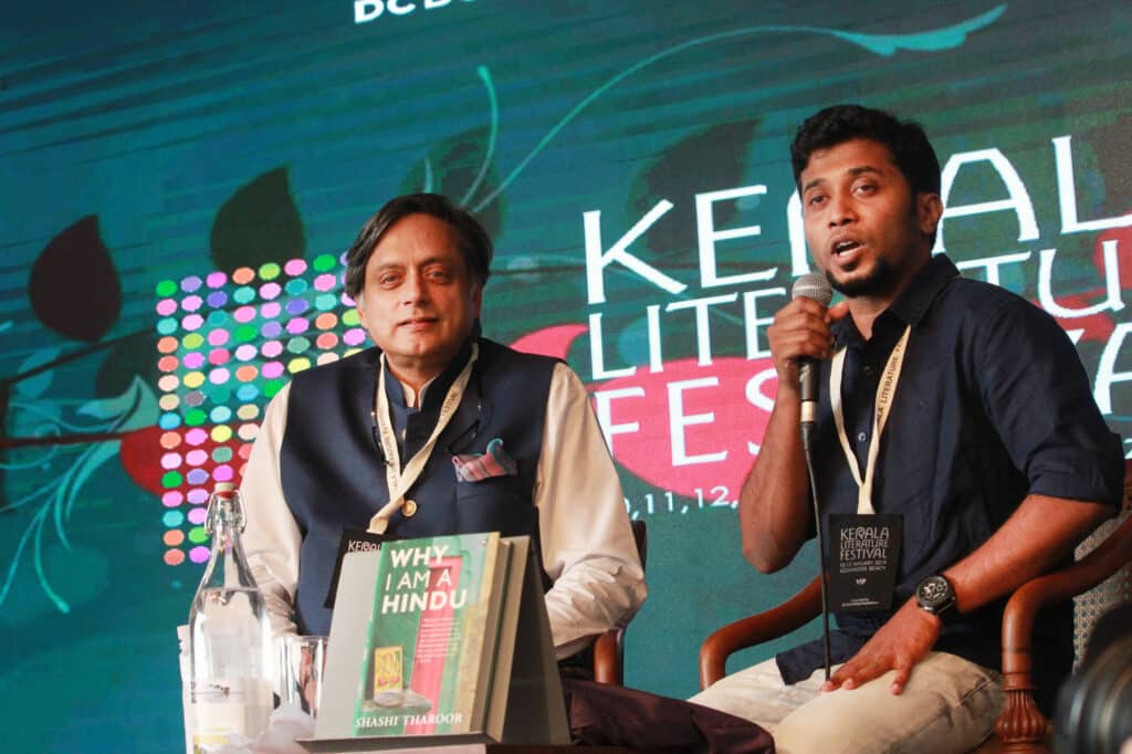 Shashi Tharoor at Kerala Literature Festival 2019. Photo: kerala Literature Festival