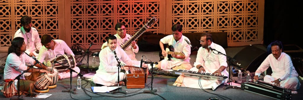 Performance by Mohammad Vakil & Group at Sama’a: The Mystic Ecstasy Festival of Sufi Music. Photo: Narendra Dangiya