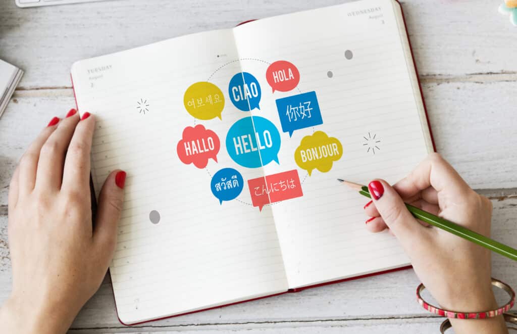 Different Language Speech Bubble Hello Concept Representational Image for International Mother Language Day