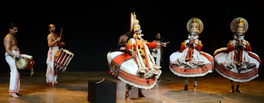 Kathakali performance by Sadanam Balakrishnan and troupe at Mudra Dance Festival