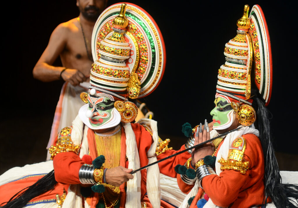 Kathakali performance by Sadanam Balakrishnan and troupe at Mudra Dance Festival